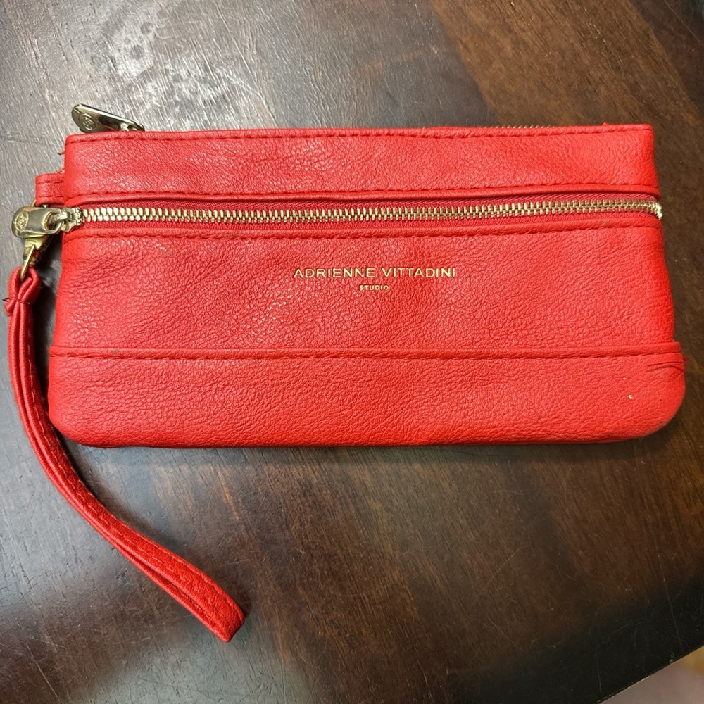 Adrienne Vittadini Studio two-zip pocket wristlet